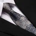 Men business silk tie elegant paisley pattern formal wedding groom necktie navy blue - 8cm Camel Paisley Zipper