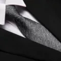 Black business men tie detail, classic formal wear necktie for wedding and office work. - 8cm Starry Gray Zipper