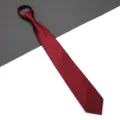 Cravatta con cerniera a righe rosse classica per uomo e donna matrimonio affari formali - 8cm Borgogna Scuro Motivo Scuro Cerniera