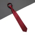 Cravatta con cerniera a righe rosse, cravatta formale da uomo facile variante rossa - 6cm Rosso Vino Scuro Motivo Corto Zip