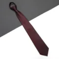 Cravatta con cerniera bordeaux per uomo e donna, cravatta formale da affari tinta unita. - 8cm Elegante Borgogna Cerniera