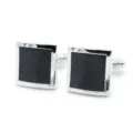 Gemelli quadrati da uomo in fibra di carbonio, eleganti accessori metallici per camicia. - Gemelli in Fibra di Carbonio Nera con Confezione Regalo