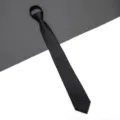 Classic black zipper necktie for men and women, slim business formal neck wear accessory style. - Smooth Zipper Style / 7cm / Black
