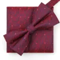 Conjunto de pajarita y panuelo texturizado rojo azul para hombre traje boda formal negocio - Pez Rojo Patrón Pajarita + Pañuelo