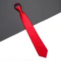 Cravatta rossa a righe con cerniera, cravatta facile uomo donna per affari e matrimoni formali. - 8cm A023 Zip