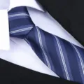 Uomo seta a righe affari cravatta formale matrimonio abito cravatta accessorio nuovo - Cravatta Fatta A Mano(ZSY017) / Blu scuro