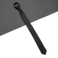Black zipper tie for men and women, slim narrow necktie, business formal wear accessory. - Smooth Zipper Style / 5cm / Black