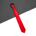 Cravatta con zip a righe rosse per uomo e donna, perfetta per matrimoni, affari e abbigliamento formale. - 6cm A023 Corto Zip