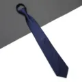 Blue striped zipper tie for men women, easy wear lazy necktie for business formal interview. - Dark Striped Zipper Style / 8cm / Blue