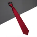 Cravatta rossa con cerniera per uomo e donna, sposo di nozze formale, stile facile da indossare. - 8cm Nuovo Borgogna Riga Fine Cerniera