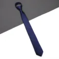 Blue zipper necktie for men women business formal wear narrow pre tied tie wedding interview - Dark Striped Zipper Style / 6cm / Blue
