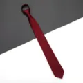 Cravatta con cerniera rosso vino per uomini e donne, matrimonio d'affari cravatta variante. - 6cm Nuovo Rosso Vino Striscia Sottile Zip