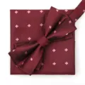 Conjunto Pajarita Y Panuelo Hombre Burdeos Flores Rosas Boda Ceremonia Traje Elegante - Burdeos Estrella Pajarita + Pañuelo