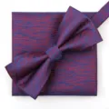 Set de pajarita y pañuelo azul rojo para hombre, ideal para bodas y eventos de negocios formales. - Cielo Estrellado Romántico Pajarita + Pañuelo