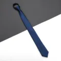 Blue zipper tie for men business office formal wear narrow solid color necktie design - Solid Zipper Style / 6cm / Navy Blue