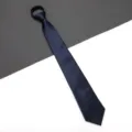Dark blue zipper necktie for men and women business formal wear wedding interview slim ties! - Fine-Textured Zipper Style / 8cm / Navy Blue