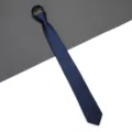 Dark blue zipper necktie for men and women business formal wear wedding interview. - Fine-Textured Zipper Style / 6cm / Navy Blue