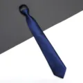 Blue zipper tie for men women, slim business necktie, ready-made professional wear accessory. - Twill Zipper Style / 8cm / Sea Breeze Blue