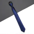Classic navy blue zipper tie with subtle twill texture, perfect for business formal wear. - Twill Zipper Style / 6cm / Sea Breeze Blue