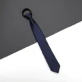 Dark blue navy zipper necktie, narrow business formal wear style variant for men. - Twill Zipper Style / 6cm Short Style / Sea Breeze Blue