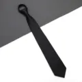 Black zipper tie for men and women, slim narrow necktie for business, wedding and office work. - Fine-Textured Zipper Style / 8cm / Black