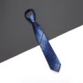 Blue plaid zipper necktie for men and women, business formal dress and daily work wear. - Plaid Zipper Style / 6cm Short Style / Blue