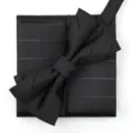 Conjunto de pajarita y pañuelo negro formal para hombre, accesorio elegante para bodas y trajes. - Negro Patrón Oscuro Pajarita + Pañuelo