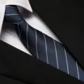Classic dark blue striped necktie for business professional wear, wedding, and formal office work. - 8cm Diamond Blue Stripe Zipper