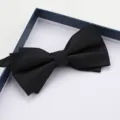 Cravatta a farfalla nera classica a doppio strato per uomo abito da sposa formale camicia - Farfallino Righe Verticali Nero