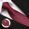 Red wedding necktie with gold double happiness embroidery, zipper design for men formal wear. - 8cm Red Fish Square Double Happiness Zipper