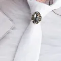 Vintage uomo strass cravatta anello clip colletto cristallo affari abito accessorio - Vintage Oro Fermacravatta Strass Bianco / Paisley Bianco