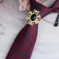 Uomo Vintage Strass Anello Per Cravatta Stile Palazzo Retro Abito Camicia Spilla Accessori - Ovale Oro Pietra Nera Fermacravatta / Rosso Blu Paisley
