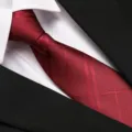 Classic red plaid patterned business tie variant, professional necktie for formal wear work. - 8cm Burgundy Large Plaid Zipper
