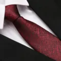 Red textured necktie for men business formal suit wedding professional wear apparel accessory. - 8cm Burgundy Plaid Zipper