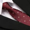 Red patterned business tie variant, professional formal wear accessory for men, elegant necktie. - 8cm Burgundy Concentric Circle Zipper