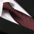 Classic maroon polka dot necktie with white shirt and black suit jacket for business wear. - 8cm Burgundy Starry Sky Zipper