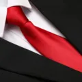 Classic red business necktie paired with white shirt and black suit for formal wear SKU. - 8cm Vibrant Red Smooth Zipper