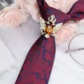 Anello cravatta uomo vintage strass corona spilla retrò cavaliere colletto camicia - Corona Aquila Oro Fermacravatta Strass Champagne / Rosso Blu Paisley