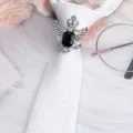 Fermacravatta strass ali corona argento per uomo affari camicia spilla elegante - Corona Aquila Argento Fermacravatta Strass Nero / Paisley Bianco