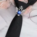 Anello per cravatta strass vintage uomo spilla corona cavaliere retro camicia regalo - Corona Aquila Argento Fermacravatta Strass Blu / Paisley Nero