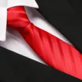 Red striped necktie for business formal wear, professional interview, and wedding wear. - 8cm A023 Zipper