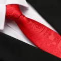 Vibrant red jacquard necktie formal business suit accessory elegant wedding necktie - 8cm D05 Zipper