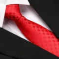 Classic red geometric jacquard business necktie, perfect for formal suits, weddings and office. - 8cm D06 Zipper