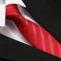 Red striped tie business formal necktie for men women professional interview wedding suit. - 8cm D09 Zipper