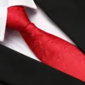 Classic red patterned business necktie, elegant formal wear tie for men and women professional. - 8cm D10 Zipper