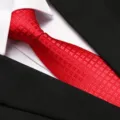 Classic red patterned business necktie for men, professional suit pairing accessory. - 8cm D17 Handmade
