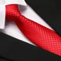 Red patterned business tie, elegant suit necktie variant for formal wear and professional office. - 8cm D19 Zipper