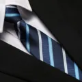 Classic blue striped necktie professional business formal suit tie for men and women variant - 8cm Fashion Blue Stripe Zipper