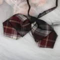 Japanischer JK-Stil brauner Karos vorgebundene Fliege Studenten Uniform Kragen Zubehör schick - Dunkelkaffee Doppellagige Kragenblume