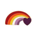 Cute rainbow heart enamel pin alloy brooch badge for student clothing and backpack accessories. - Style 3